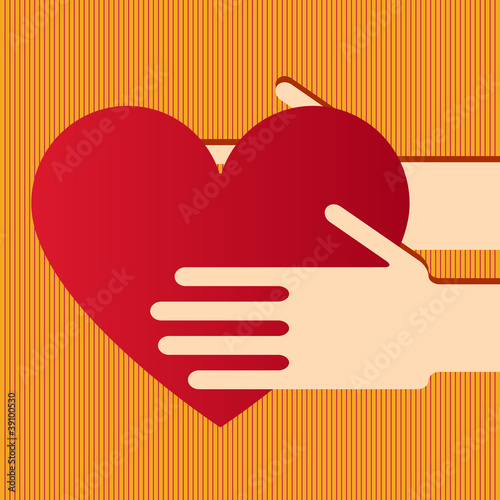 Illustration of hands with heart