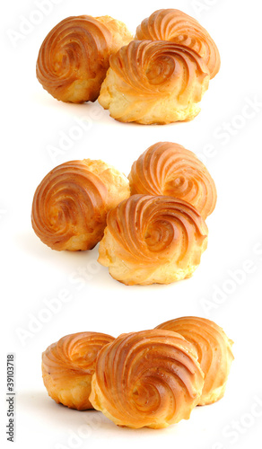 Eclairs on a white background