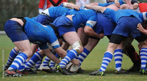 une mélée au rugby