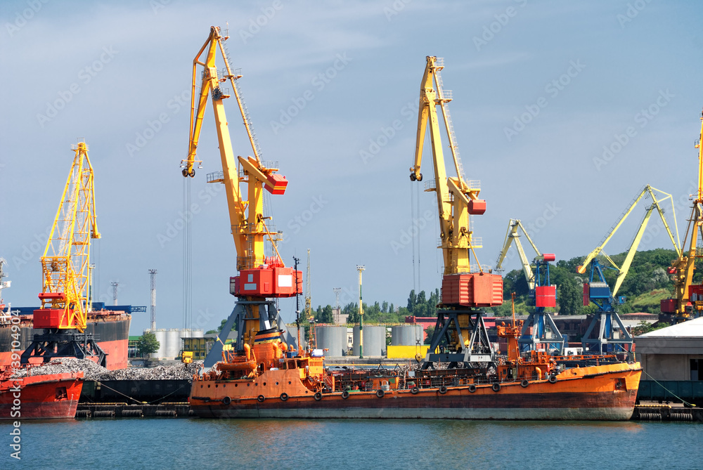 cargo ship in port