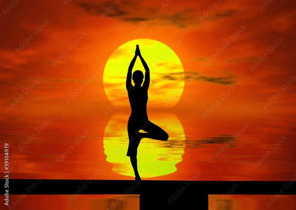 Yoga at the sunset