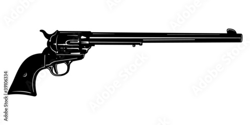Black and White Long Barrel Pistol