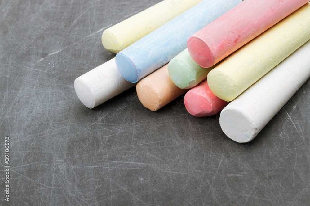 chalk on blackboard chalk on blackboard