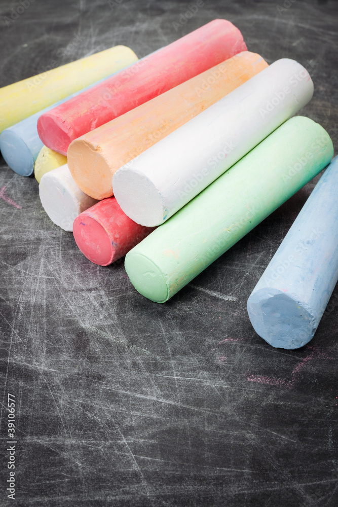 chalk on chalkboard chalk on chalkboard
