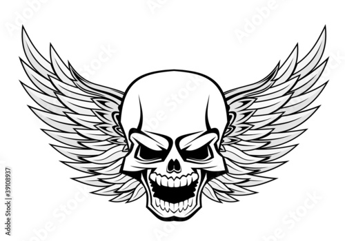 Skull with wings