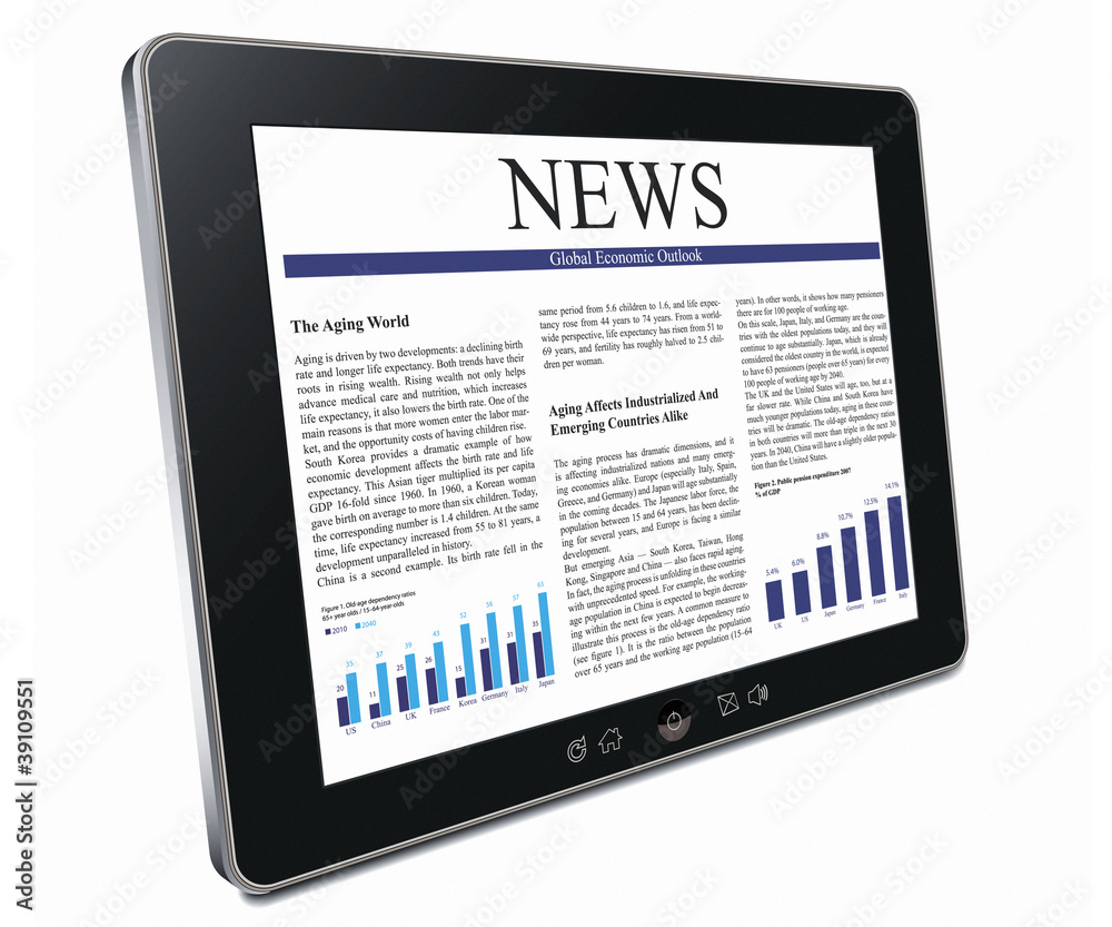 tablet pc with business article tablet pc with business article