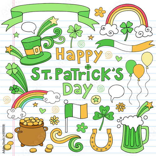 St Patricks Day Icon Doodle Vector Set