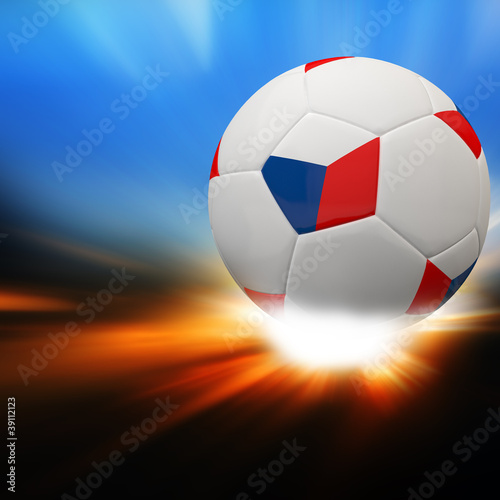 Czech Republic flag on 3d Football