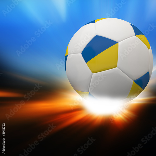 Ukraine flag on 3d Football