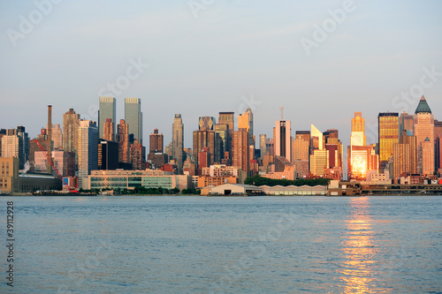 New York City Manhattan at sunset over Hudson River
