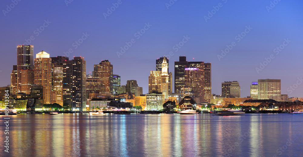 Boston downtown skyline panorama