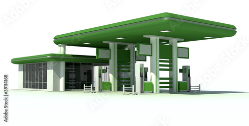 Tapety artystyczne gas station 3d