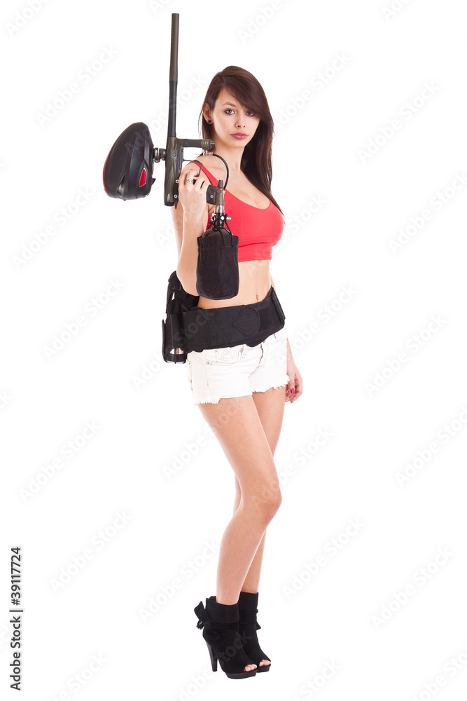 Girl with a rifle Girl with a rifle