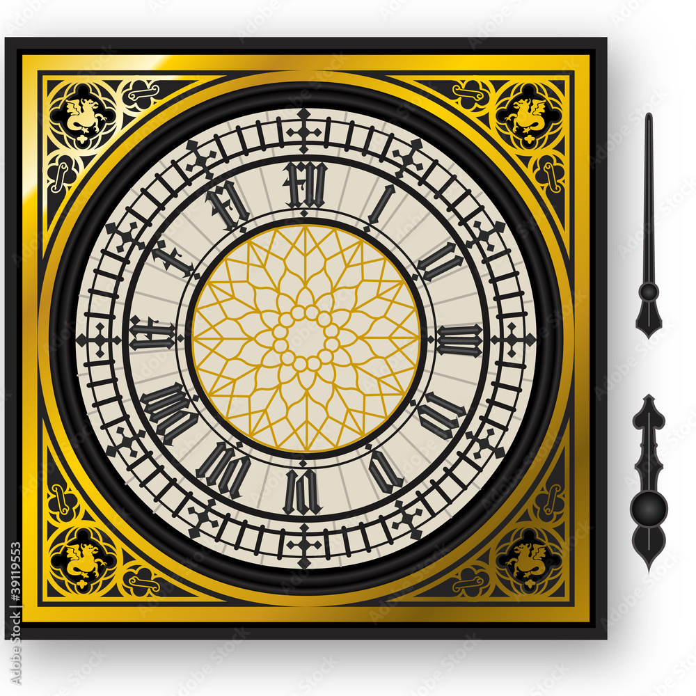 Fototapeta premium kwadrant wiktoriańskiego zegara z lancetami