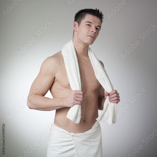 self-assured man after his bath