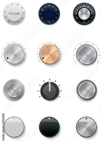 Vector knobs set photo