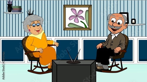 Senioren beim Fernsehabend