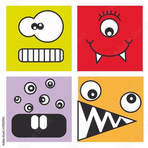 Pegatinas de divertidos monstruos