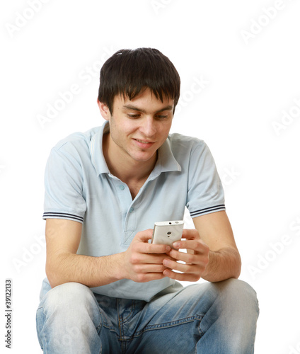 A young man with a mobile phone