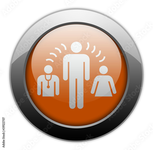 Orange Metallic Orb Button "Interpreter Services"
