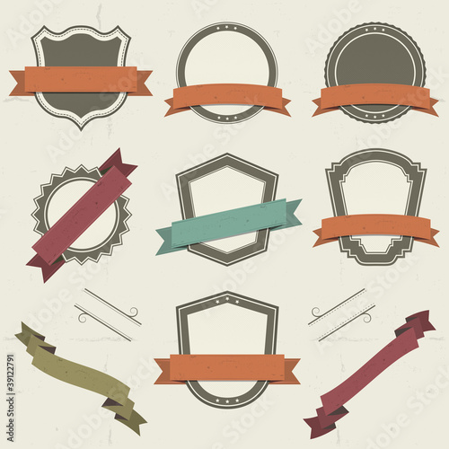 Grunge Shields, Labels And Banners