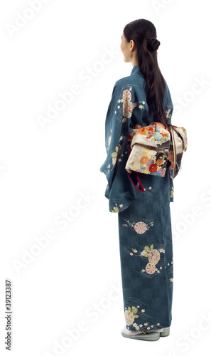 Back View Kimono Woman