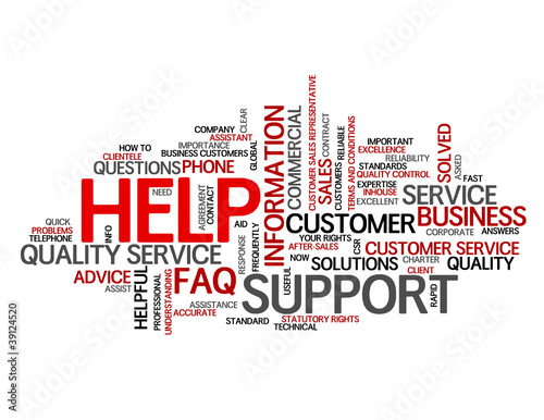 "HELP" Tag Cloud (customer service support info hotline button)