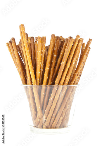 Saltsticks in a glass (with clipping path)