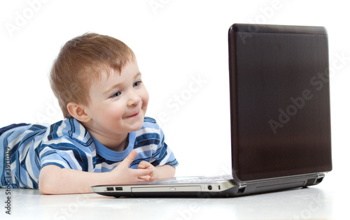Child using a laptop