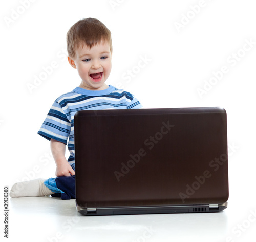 Child using a laptop