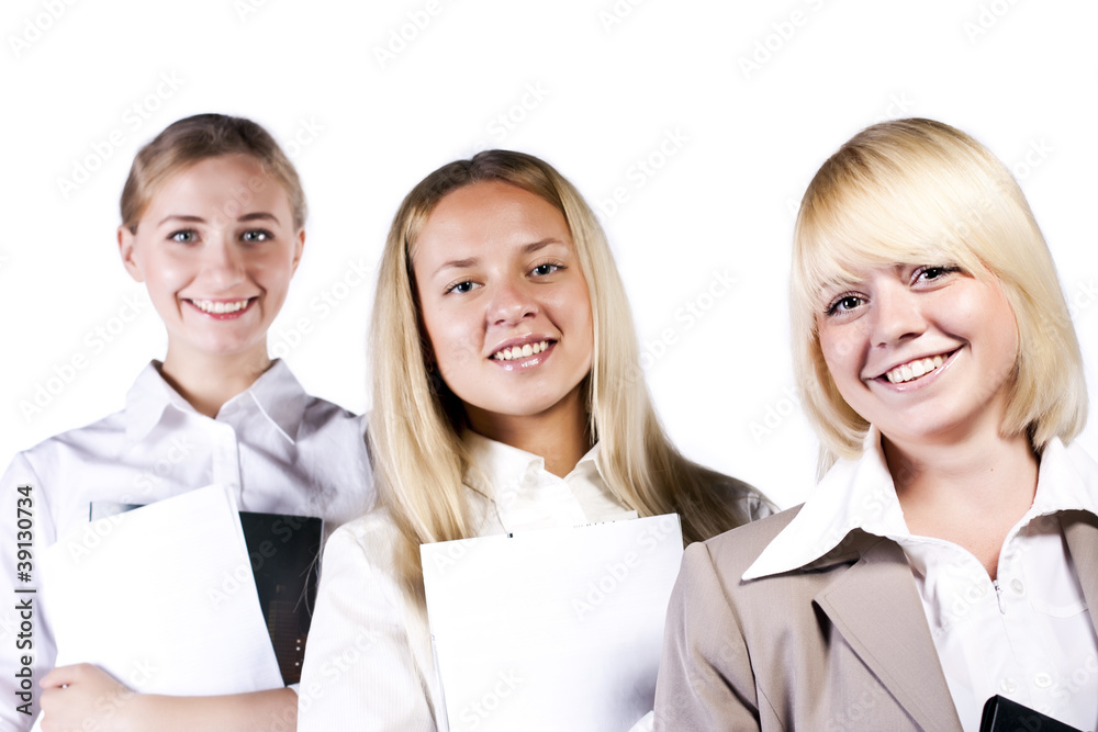 Group of three confident businesswoman smiling Group of three confident businesswoman smiling