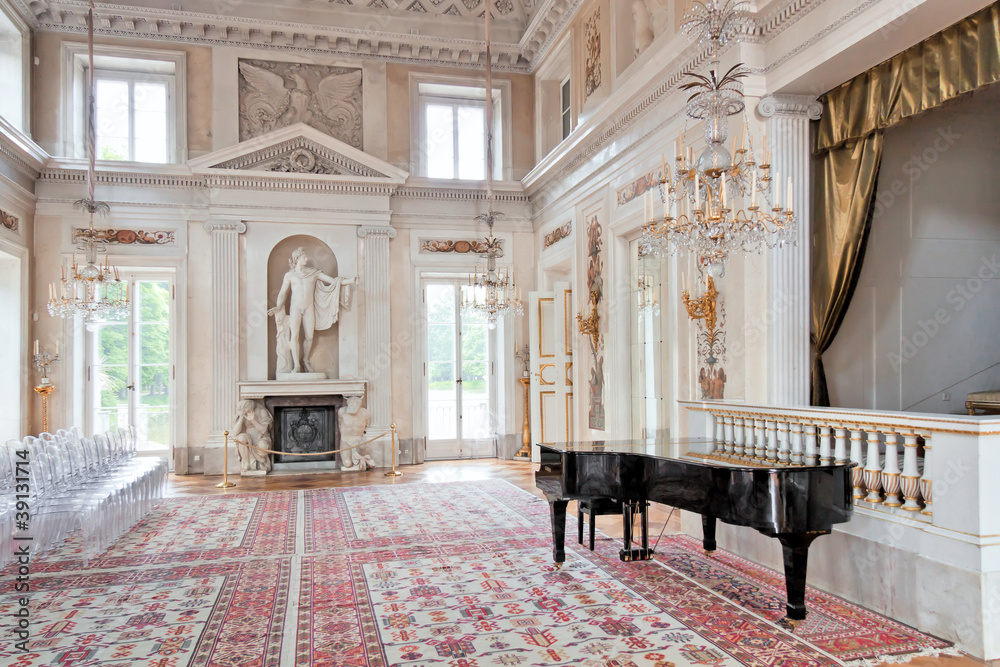 Piano in stylish interior.