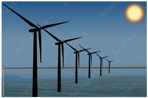 Windkraftanlage auf dem Meer