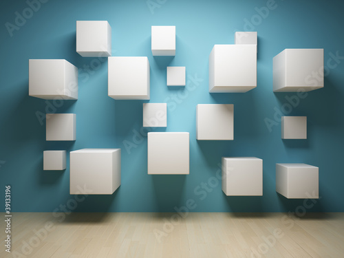 Abstract cubes in interior