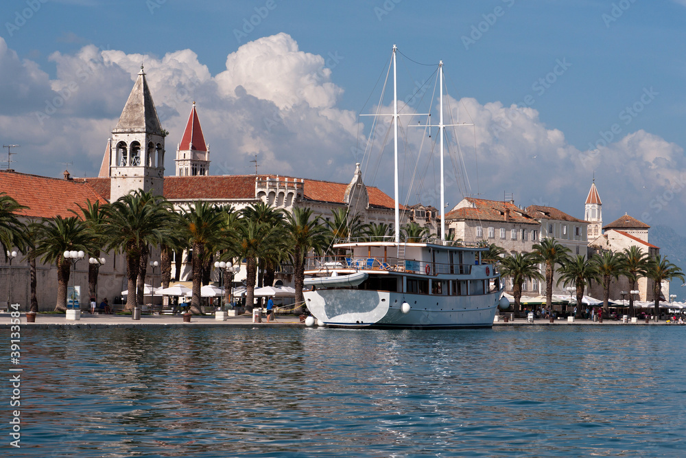 Seaside of Trogir Old Town Croatia Adriatic Sea
