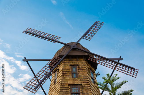 Windmill in the blue sky