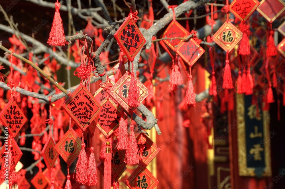 Red Amulet / Talisman at a Chinese Temple