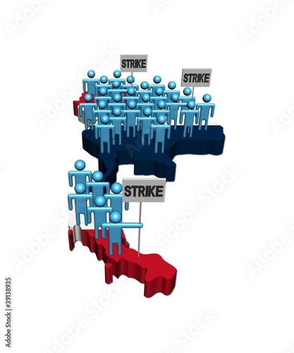 workers on strike on Thailand map flag illustration