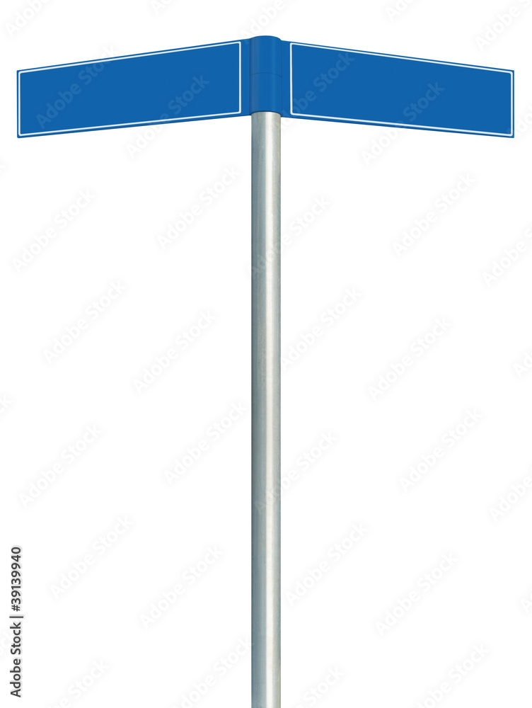 Direction road signs, two empty blank signposts, isolated Direction road signs, two empty blank signposts, isolated