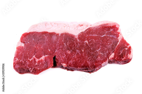 Raw beef steak isolated