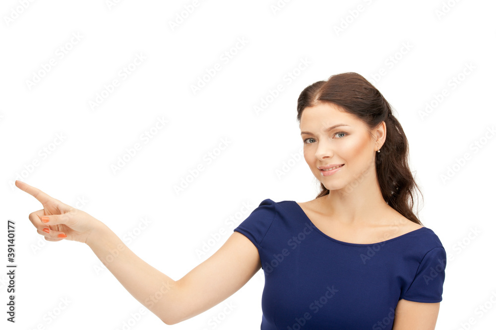 businesswoman pointing her finger