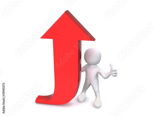 3D Human Red Arrow #2