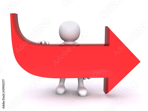 3D Human Red Arrow #1