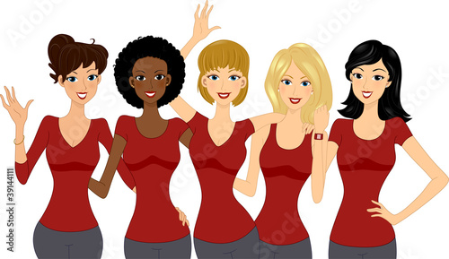 Women Wearing Red Tops