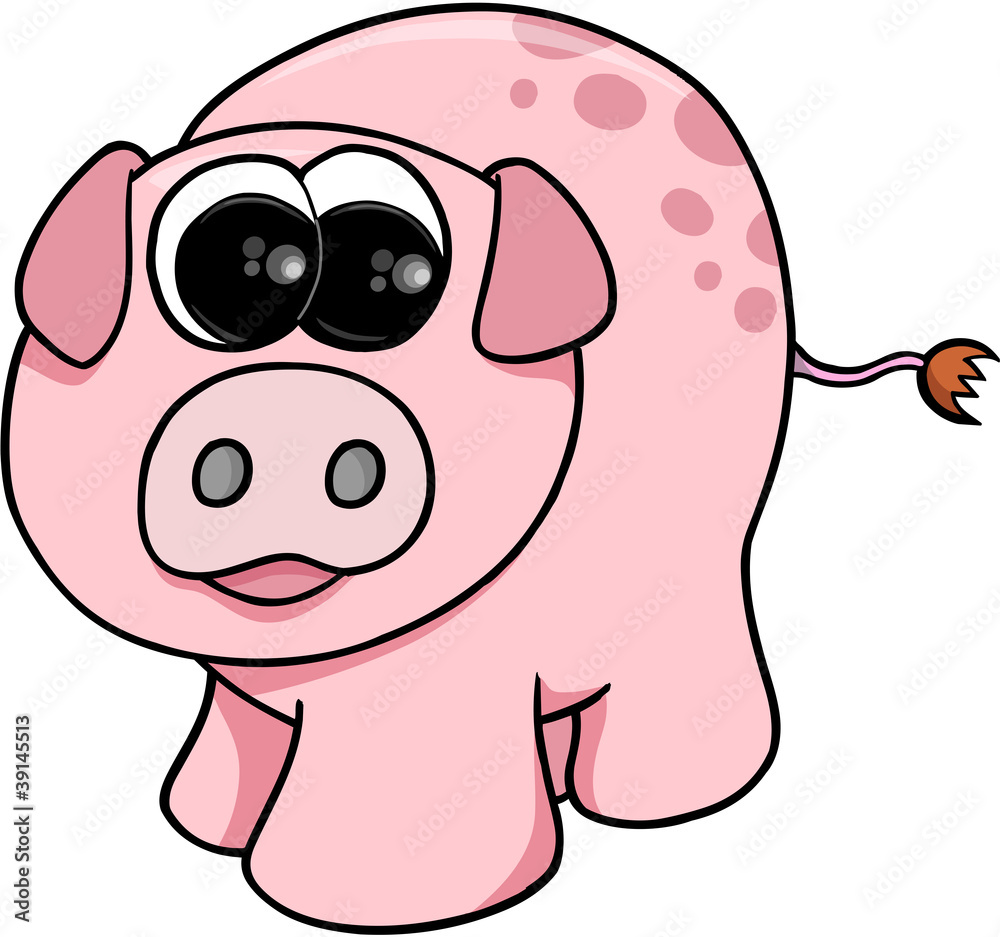 Cute Farm Pig Vector Illustration Art Cute Farm Pig Vector Illustration Art