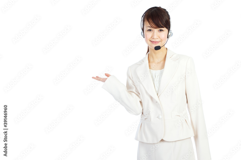 Beautiful businesswoman with headset Beautiful businesswoman with headset