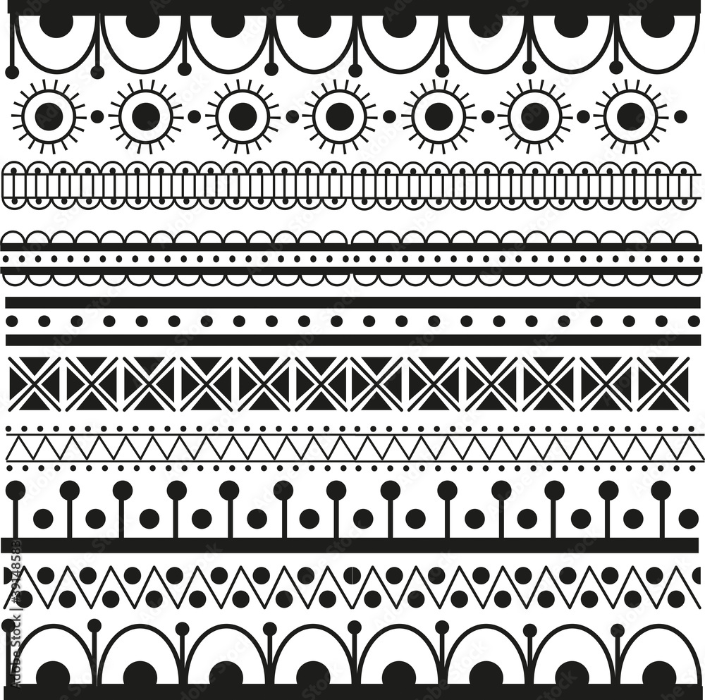 Set of ethnic pattern