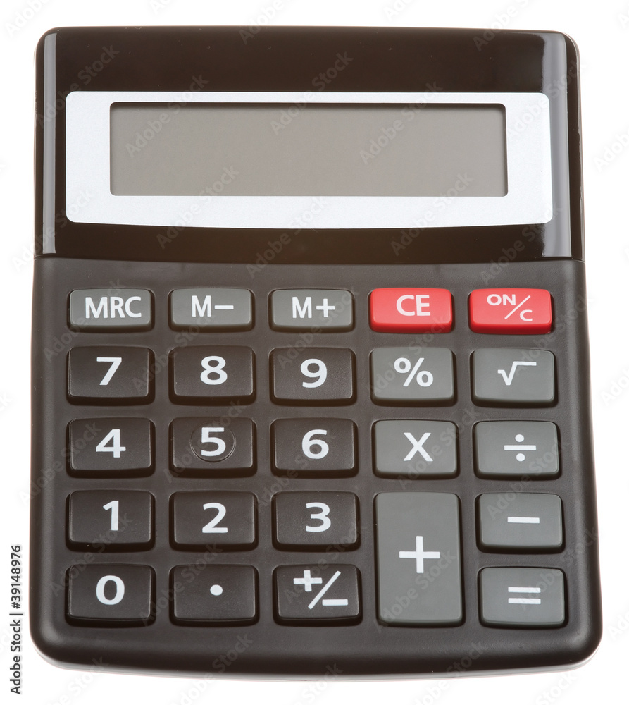 Black calculator isolated Black calculator isolated