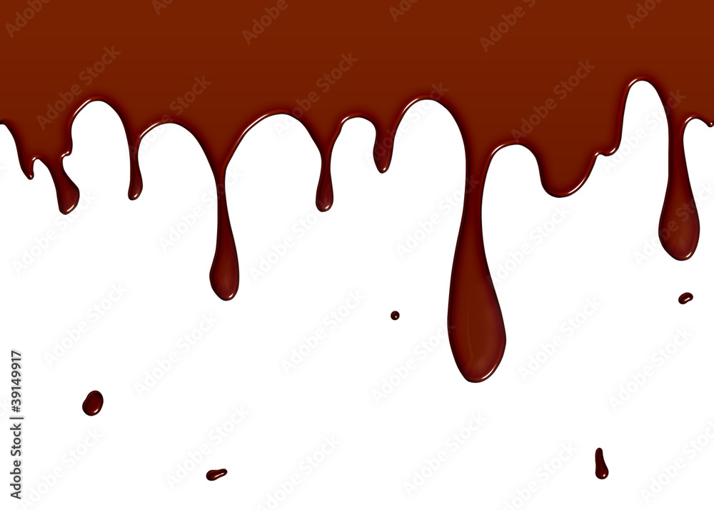 Melted chocolate isolated on white background with copy space Melted chocolate isolated on white background with copy space