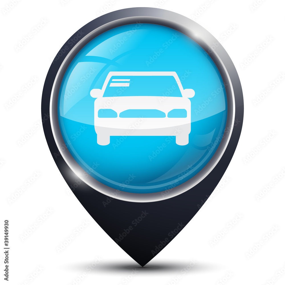 Symbole glossy vectoriel automobile trafic routier Symbole glossy vectoriel automobile trafic routier